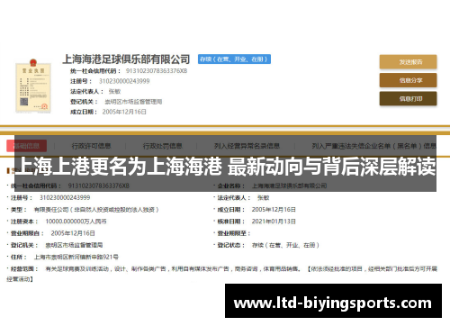 上海上港更名为上海海港 最新动向与背后深层解读